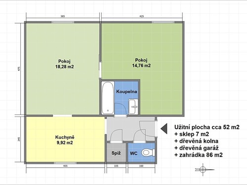 Prodaný byt 2+1 52 m²