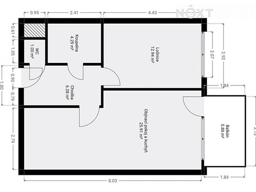 Prodaný byt 2+kk 51 m²