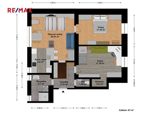 Prodaný byt 3+kk 81 m²