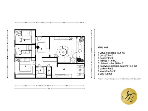 Prodaný byt 4+1 78 m²