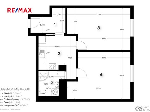 Prodaný byt 2+1 65 m²