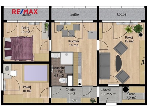 Prodaný byt 3+1 61 m²