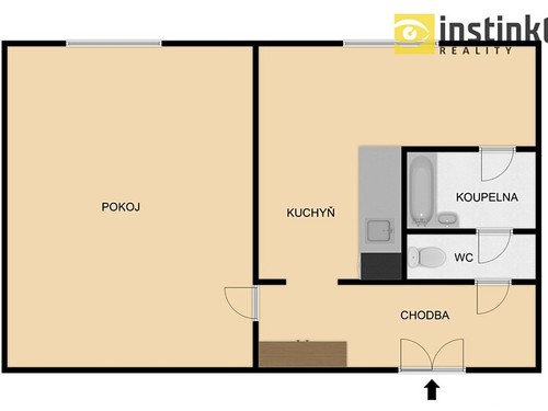 Prodaný byt 1+1 42 m²