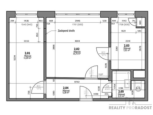 Prodaný byt 2+1 43 m²