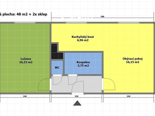 Prodaný byt 2+kk 48 m²