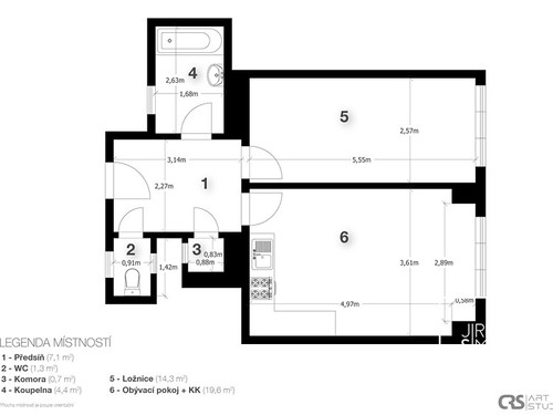Prodaný byt 2+kk 47 m²
