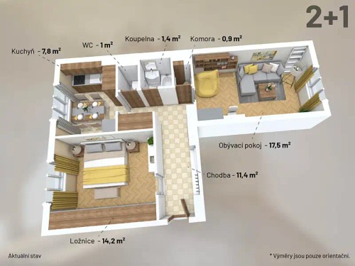 Prodaný byt 2+1 54 m²