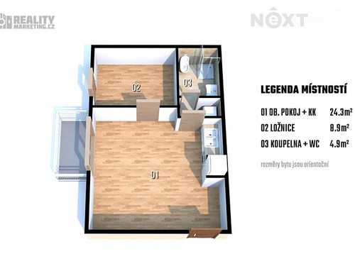 Prodaný byt 2+kk 38 m²