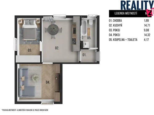 Prodaný byt 2+1 46 m²