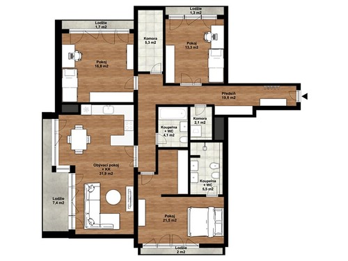Prodaný byt 4+kk 120 m²