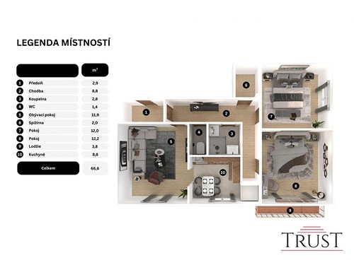 Prodaný byt 3+1 67 m²