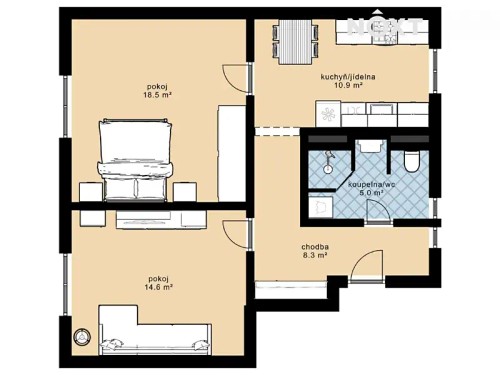 Prodaný byt 2+1 55 m²