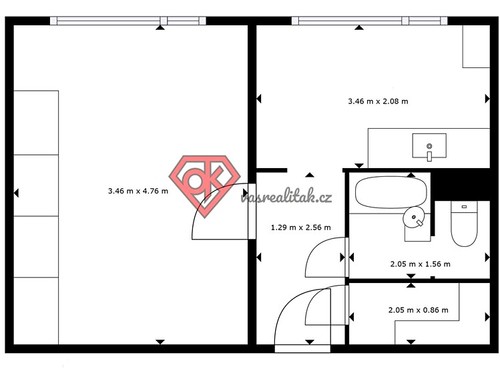 Prodaný byt 1+1 34 m²