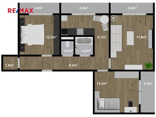 Prodaný byt 3+1 66 m²