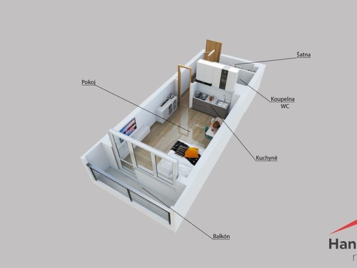 Prodaný byt 1+kk 28 m²