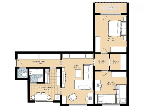 Prodaný byt 3+1 78 m²