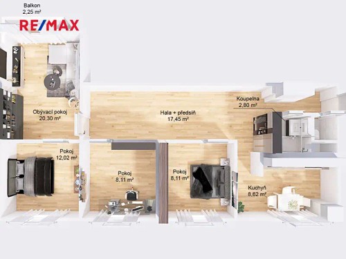 Prodaný byt 4+1 78 m²