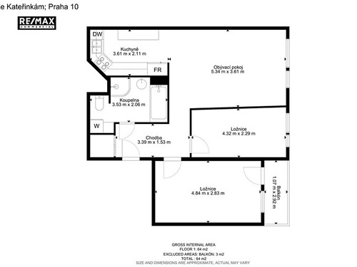 Prodaný byt 3+kk 64 m²