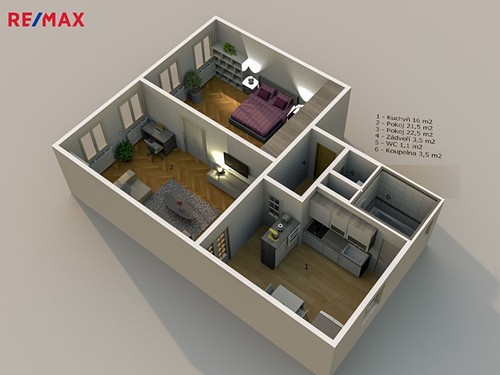 Prodaný byt 2+1 70 m²