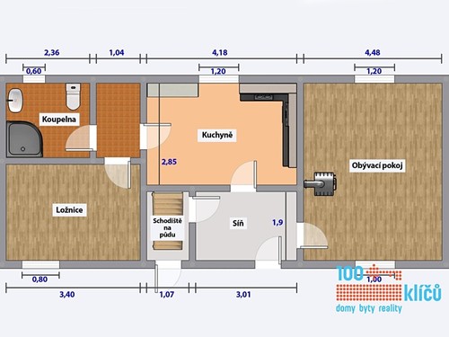 Prodaný dům 59 m², pozemek 2691 m²