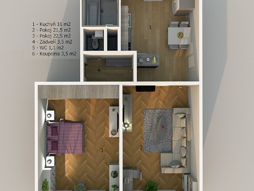 Prodaný byt 2+1 70 m²