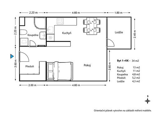 Prodaný byt 1+kk 35 m²