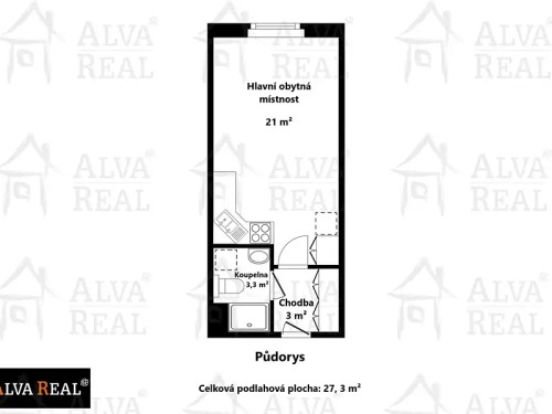 Prodaný byt 1+kk 27 m²