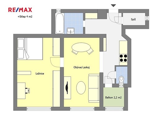 Prodaný byt 2+1 53 m²