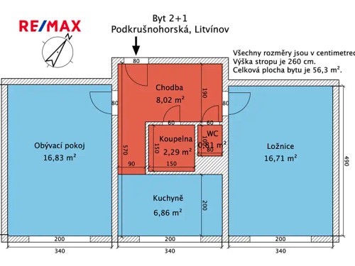 Prodaný byt 2+1 56 m²