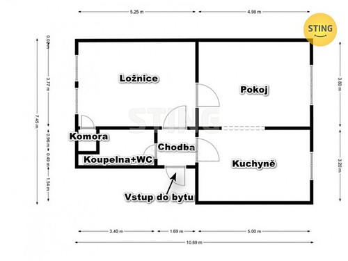 Prodaný byt 2+1 63 m²