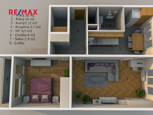 Prodaný byt 2+1 63 m²
