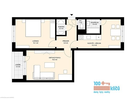 Prodaný byt 2+1 59 m²