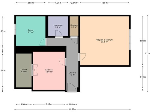 Prodaný byt 3+kk 69 m²