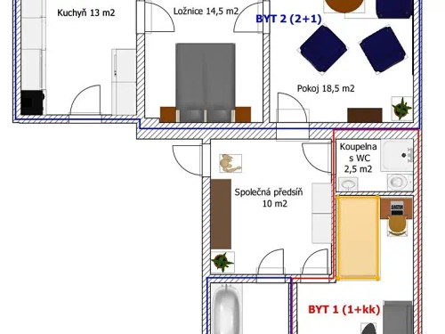 Prodej bytu 3+1 75 m²