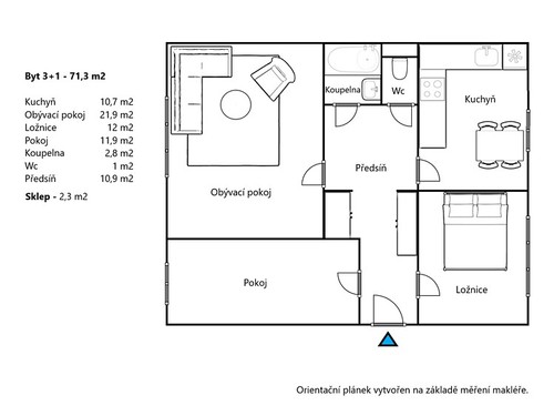 Prodaný byt 3+1 72 m²