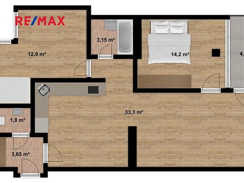 Prodaný byt 3+kk 72 m²