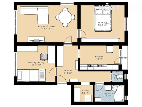 Prodaný byt 3+1 77 m²