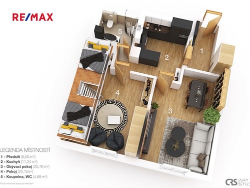 Prodaný byt 2+1 65 m²