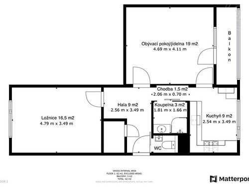 Prodaný byt 2+1 65 m²
