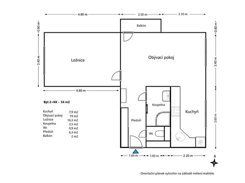 Prodaný byt 2+kk 51 m²