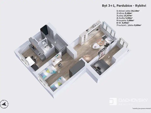 Prodaný byt 3+1 64 m²