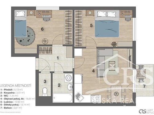 Prodaný byt 3+kk 58 m²