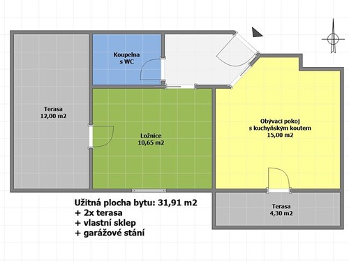 Prodaný byt 2+kk 32 m²