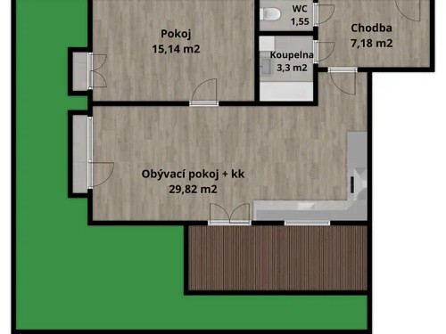 Prodaný  byt 2+kk 60 m²