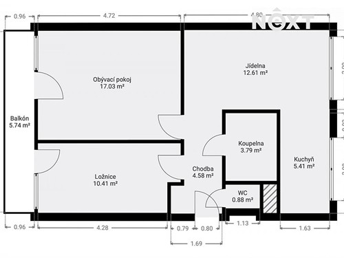 Prodaný  byt 3+kk 1 m²