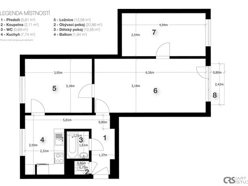 Prodaný byt 3+1 62 m²