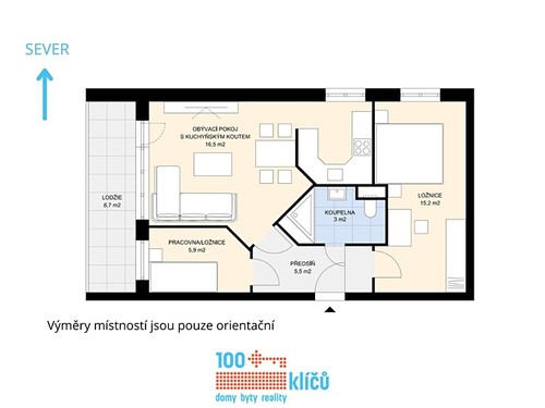 Prodaný byt 2+1 54 m²