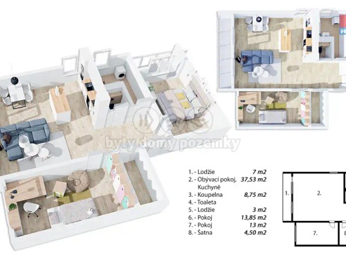Prodaný byt 3+kk 83 m²