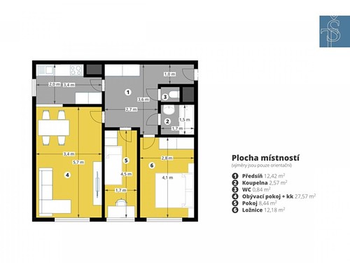 Prodaný byt 3+kk 64 m²