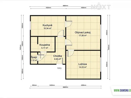Prodaný byt 2+1 56 m²